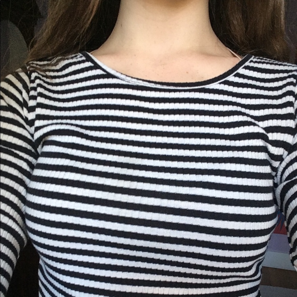 striped comfy top with 3/4 sleeves